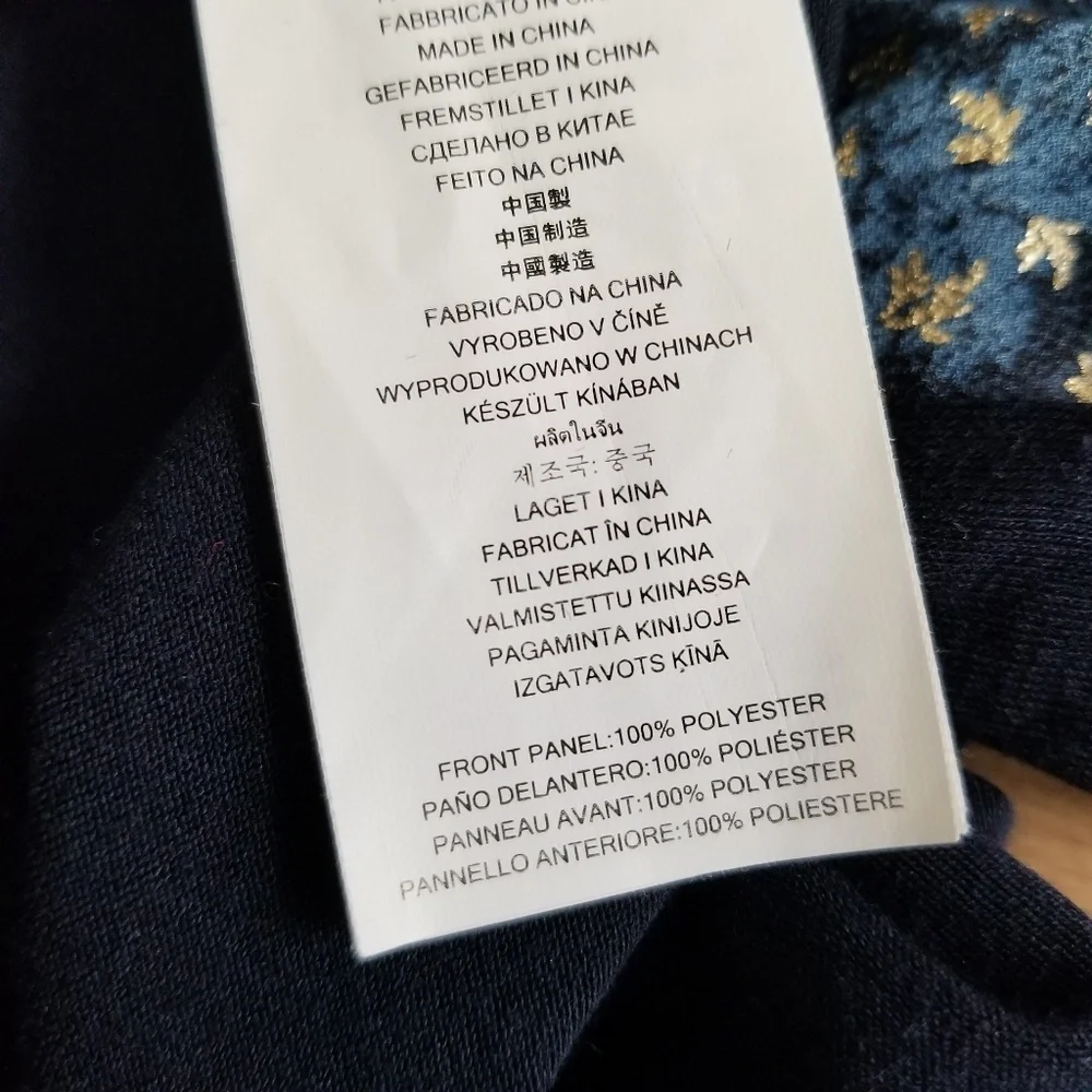 Michael Kors short sleeve blue & gold blouse
